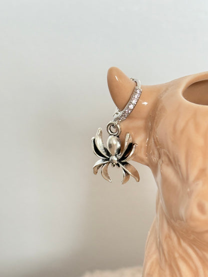 Silver Spider Earrings - Gothic Halloween Jewelry
