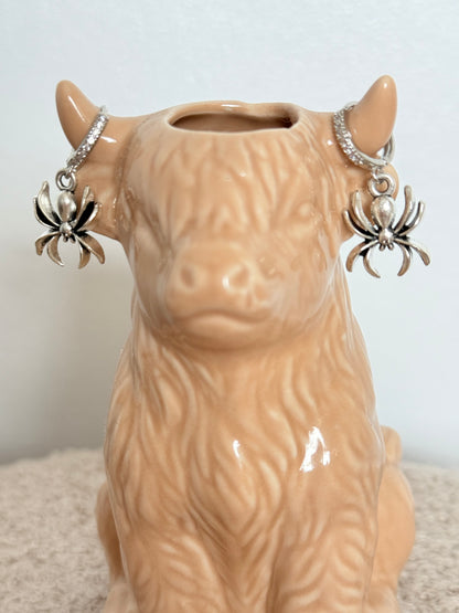 Silver Spider Earrings - Gothic Halloween Jewelry