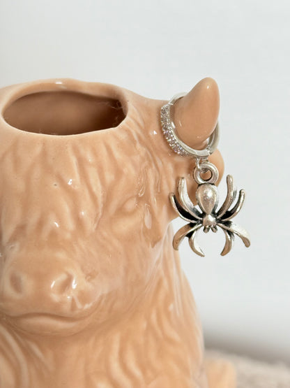Silver Spider Earrings - Gothic Halloween Jewelry