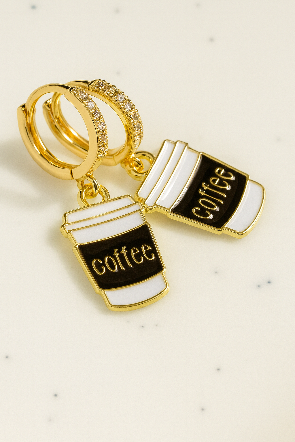 Coffee Cup Earrings - Cute Gold Hoop Earrings for Coffee Lovers | SMGemz